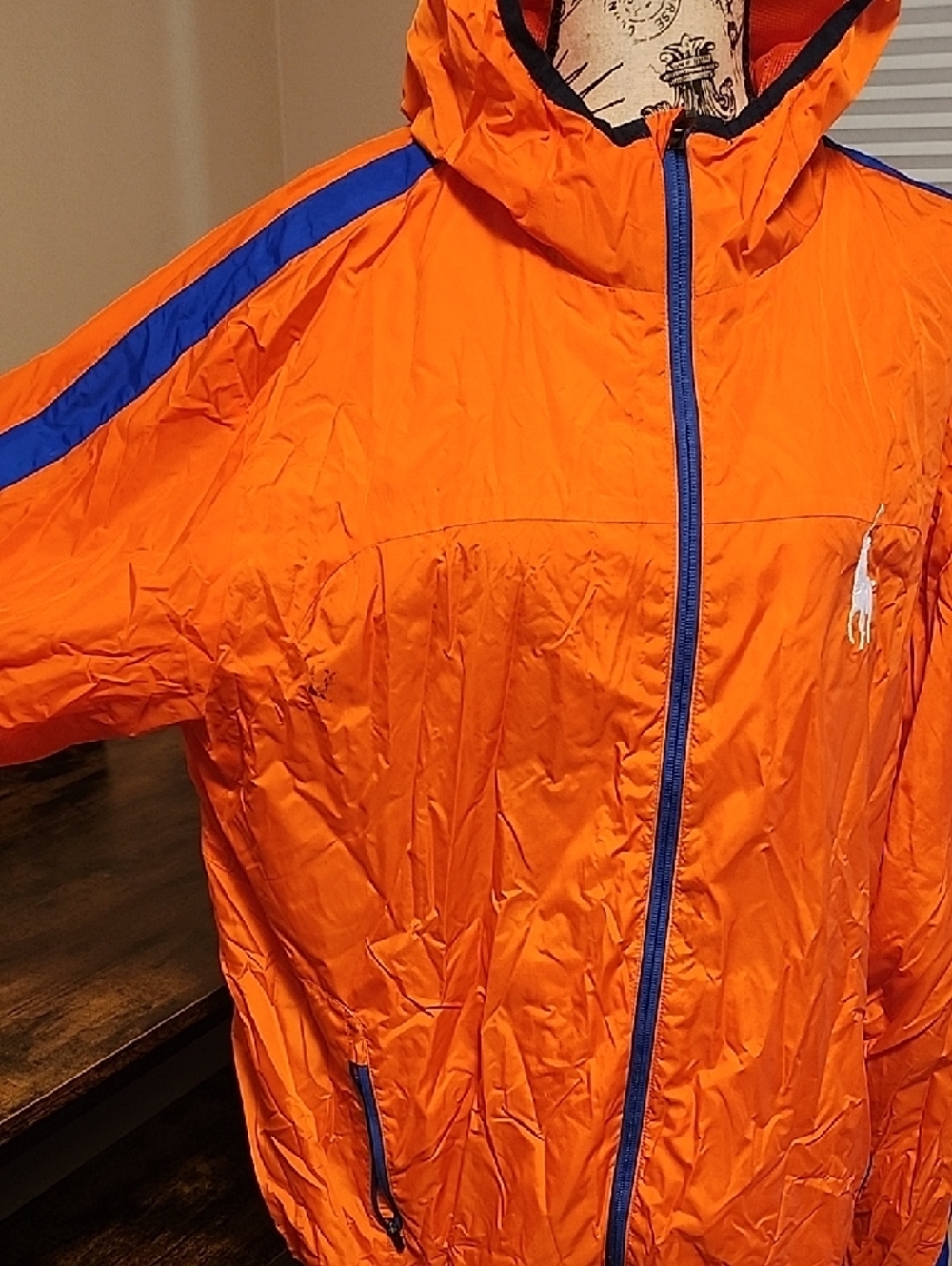 Polo by Ralph Lauren Orange and Blue Performance Hooded Jacket - Picture 4 of 9